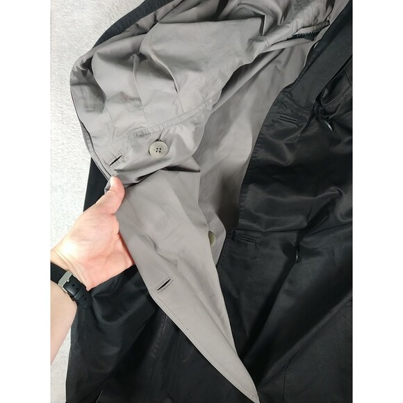 Eileen Fisher Organic Cotton Nylon Reversible Hooded Jacket Black/Gray Medium - Picture 10 of 13